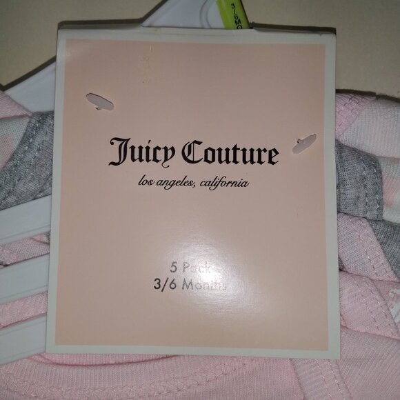 NWT Juicy Couture 5-pack baby onesies Size 3/6 months - Picture 2 of 3